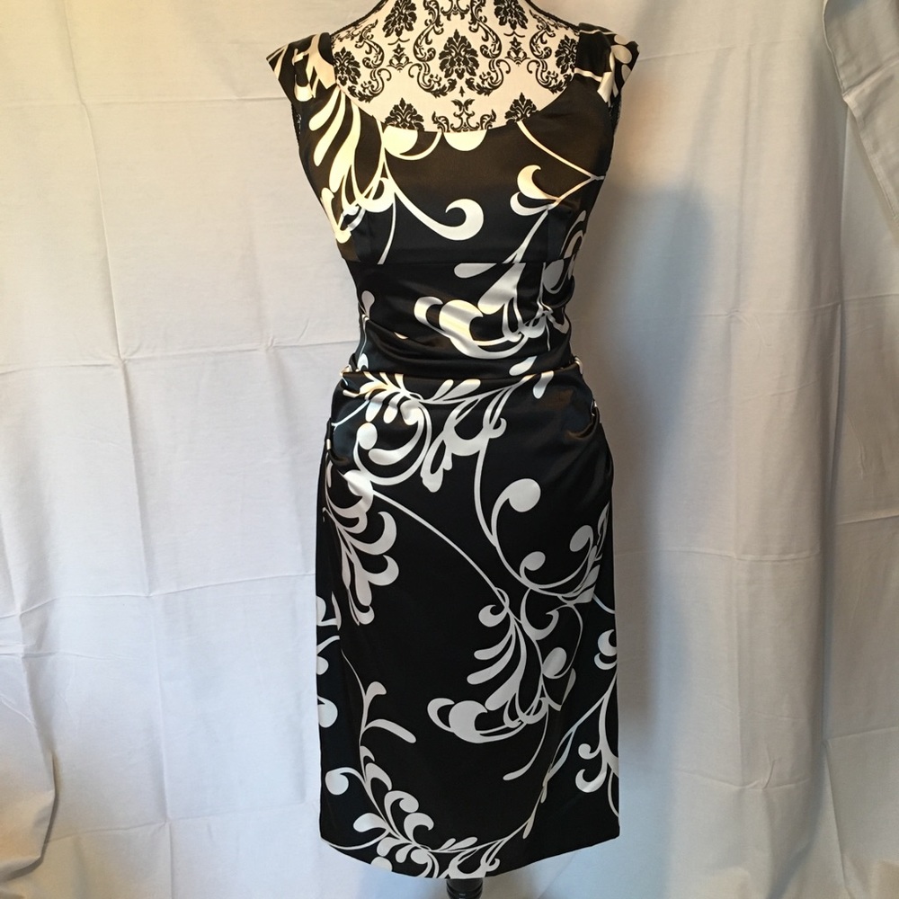 Black and white cocktail dress